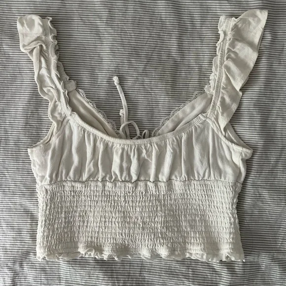 Garage White Ruffled Tank Top - Picture 2 of 2